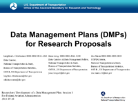 Data Management Plans DMPs for Research Proposals Researchers Development of a Data Management Plan Session 1 for Federal Aviation Administration