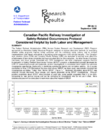 Canadian Pacific Railway Investigation of SafetyRelated Occurrences Protocol considered helpful by both labor and management