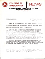 Department of Transportation News Urban Mass Transportation Administration UMTA 7634