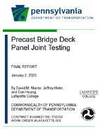 Precast Bridge Deck Panel Joint Testing