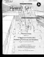 Proceedings Seminar on Underground Construction Problems Techniques and Solutions Chicago Illinois 2022 October 1975