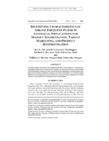 Identifying Characteristics of Airline FrequentFliers in Australia Implications for Market Segmentation Target Marketing and Product Differentiation