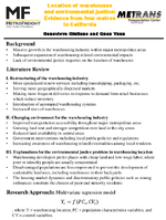 Location of Warehouses and Environmental Justice Evidence From Four Metros in California Brief