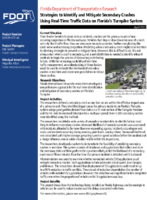 Strategies to Identify and Mitigate Secondary Crashes Using RealTime Traffic Data on Floridas Turnpike System Summary