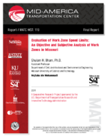 Evaluation of Work Zone Speed Limits An Objective and Subjective Analysis of Work Zones in Missouri