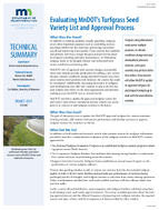 Evaluating MnDOTs Turfgrass Seed Variety List and Approval Process Technical Summary