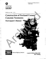 AASHTOFHWAIndustry Joint Training Construction of Portland Cement Concrete Pavements Participants Manual