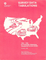 Survey Data Tabulations 19831984 Nationwide Personal Transportation Study