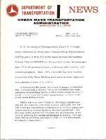 Department of Transportation News Urban Mass Transportation Administration UMTA 5274