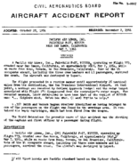 Investigation of Aircraft Accident PACIFIC AIR LINES SAN RAMON CALIFORNIA 19640507