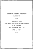 Interstate Commerce Commision Report of the Accident  Investigation Occuring on the FORT WORTH AND DENVER CLARENDON TX