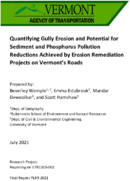 Quantifying Gully Erosion and Potential for Sediment and Phosphorus Pollution Reductions Achieved by Erosion Remediation Projects on Vermonts Roads
