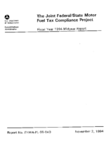 The Joint Federal  State Motor Fuel Tax Compliance Project Fiscal Year 1994 Midyear Report