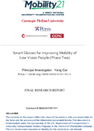 Smart Glasses for Improving Mobility of Low Vision People Phase Two