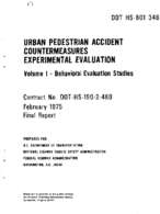 Urban Pedestrian Accident Countermeasures Experimental Evaluation Volume 1 Behavioral Evaluation Studies