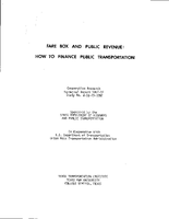 Fare Box and Public Revenue How to Finance Public Transportation
