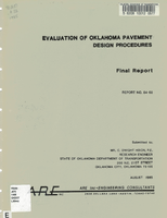 Evaluation of Oklahoma Pavement Design Procedures