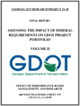Assessing the Impact of Federal Requirements on GDOT Project Portfolio Volume II
