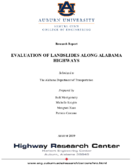 Evaluation of Landslides along Alabama Highways