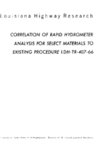Correlation of rapid hydrometer analysis for select material to existing procedure LDHTR40766  final report