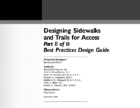 Designing Sidewalks and Trails for Access Part II of II Best Practices Design Guide