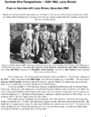 Summer Hire Perspectives  19591962 Larry Brown