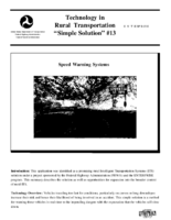 Technology in rural transportation Simple solution 13 speed warning systems