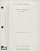 Secretary of Transportation Brock Adams Wednesday September 27 1978