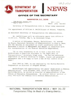 Department of Transportation News Releases for May 1971