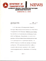 Department of Transportation News Urban Mass Transportation Administration UMTA 6374