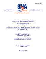 Implementation of the Concrete Maturity Meter for Maryland 201112