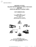 Review of the transportation planning process in the Denver metropolitan area