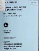 Evaluation of the First Generation UTCSBPS Control Strategy  Volume 1  Technical Report