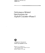 PerformanceRelated Specification for Asphalt Concrete  Phase II