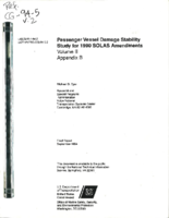 Passenger Vessel Damage Stability Study for 1990 SOLAS Amendments Volume 2 Appendix B