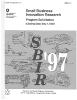 Small Business Innovation Research  Program Solicitation Closing Date  May 1 1997