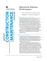 Optimizing Highway Performance Partnering for Work Zone Safety in South Carolina