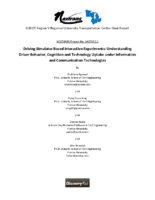 Driving Simulator Based Interactive Experiments  Understanding Driver Behavior Cognition and Technology Uptake under Information and Communication Technologies