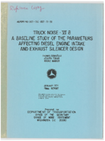 Truck Noise VIB  A Baseline Study of the Parameters Affecting Diesel Engine Intake and Exhaust Silencer Design