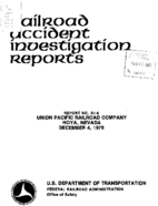 Interstate Commerce Commision Report of the Accident  Investigation Occuring on the UNION PACIFIC RAILROAD HOYA NV