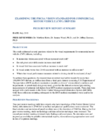 Examining the FMCSA Vision Standard for Commercial Motor Vehicle CMV Drivers Peer Review Report Summary