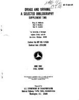 Drugs and Driving A Selected Bibliography Supplement 2