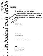 Specification for a Data Collection to Determine Lateral Pathkeeping of Aircraft Flying LowAltitude VORDefined Airways