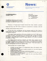 Secretary Dole Says DOT Budget Continues Commitment to Safe Efficient Transportation System