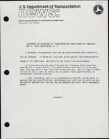 Statement of Secretary of Transportation Brock Adams on Transbus May 2 1979