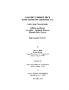 Concrete bridge deck with isotropic reinforcing  USBR Canal Bridge The Dalles  California Highway Klamath Falls Oregon