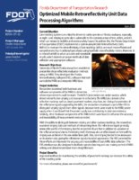 Optimized mobile retroreflectivity unit data processing algorithms  project summary