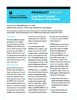 LongTerm Pavement Performance Bind Online Product Brief