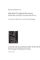 The Rigid Pavement Database Overview and Data Collection Plan