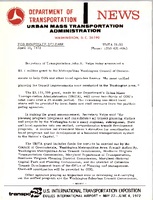Department of Transportation News Urban Mass Transportation Administration UMTA 7220